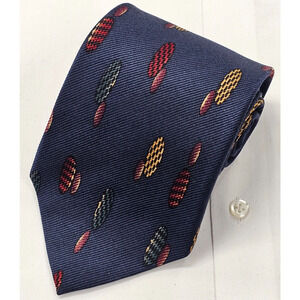 Gitman Bros Necktie Men's Blue Woven Repp Geometric 100% Silk Tie 57.5 X 4 USA